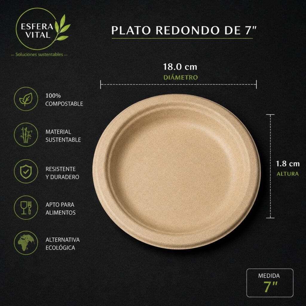 Plato Redondo de 7"
