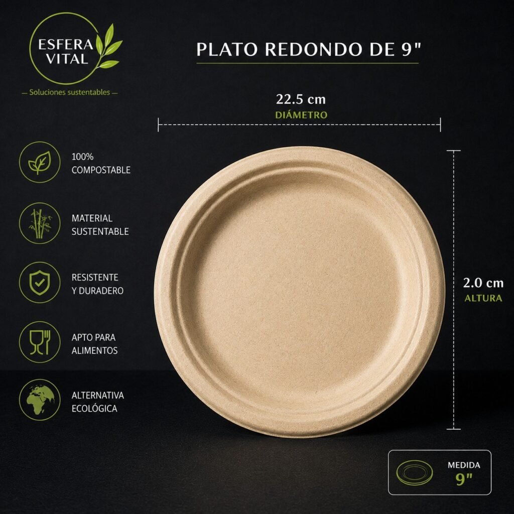 Plato Redondo de 9"
