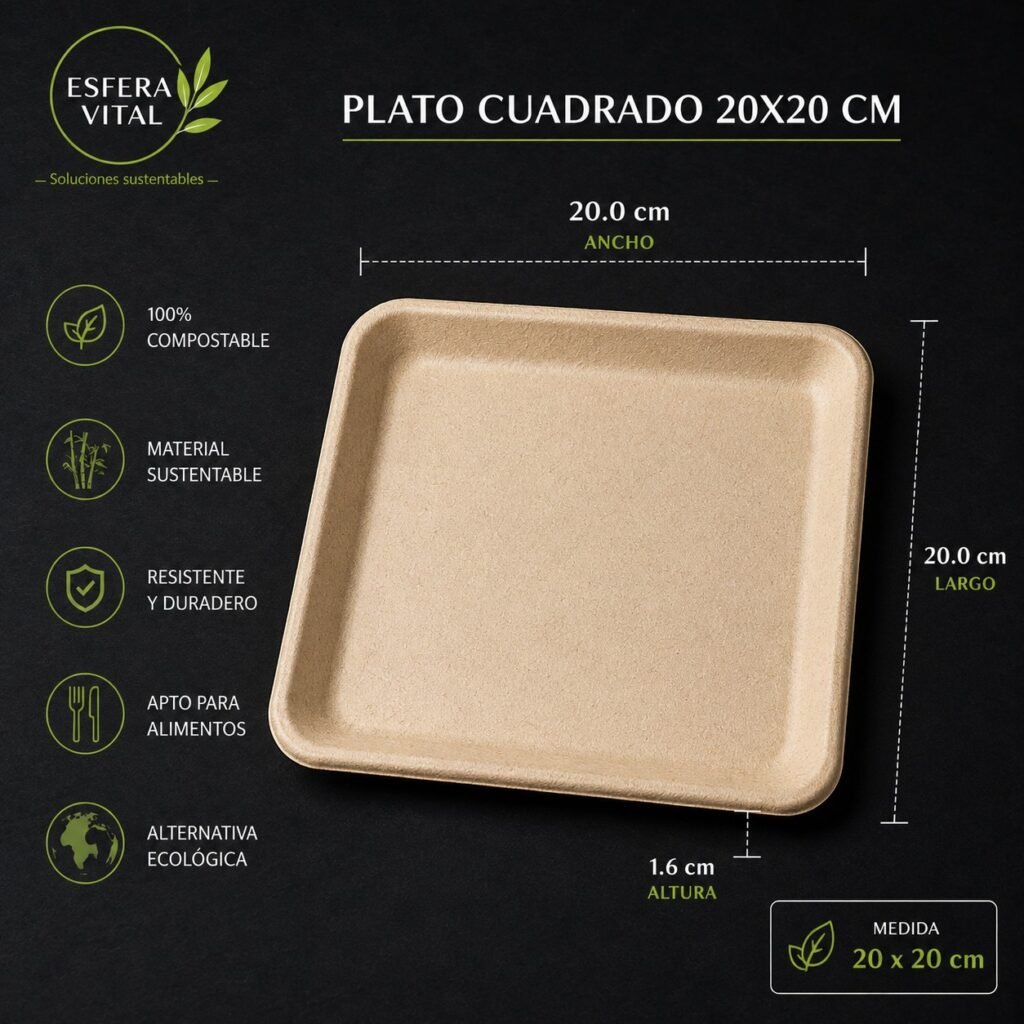 Plato Cuadrado 20x20cm