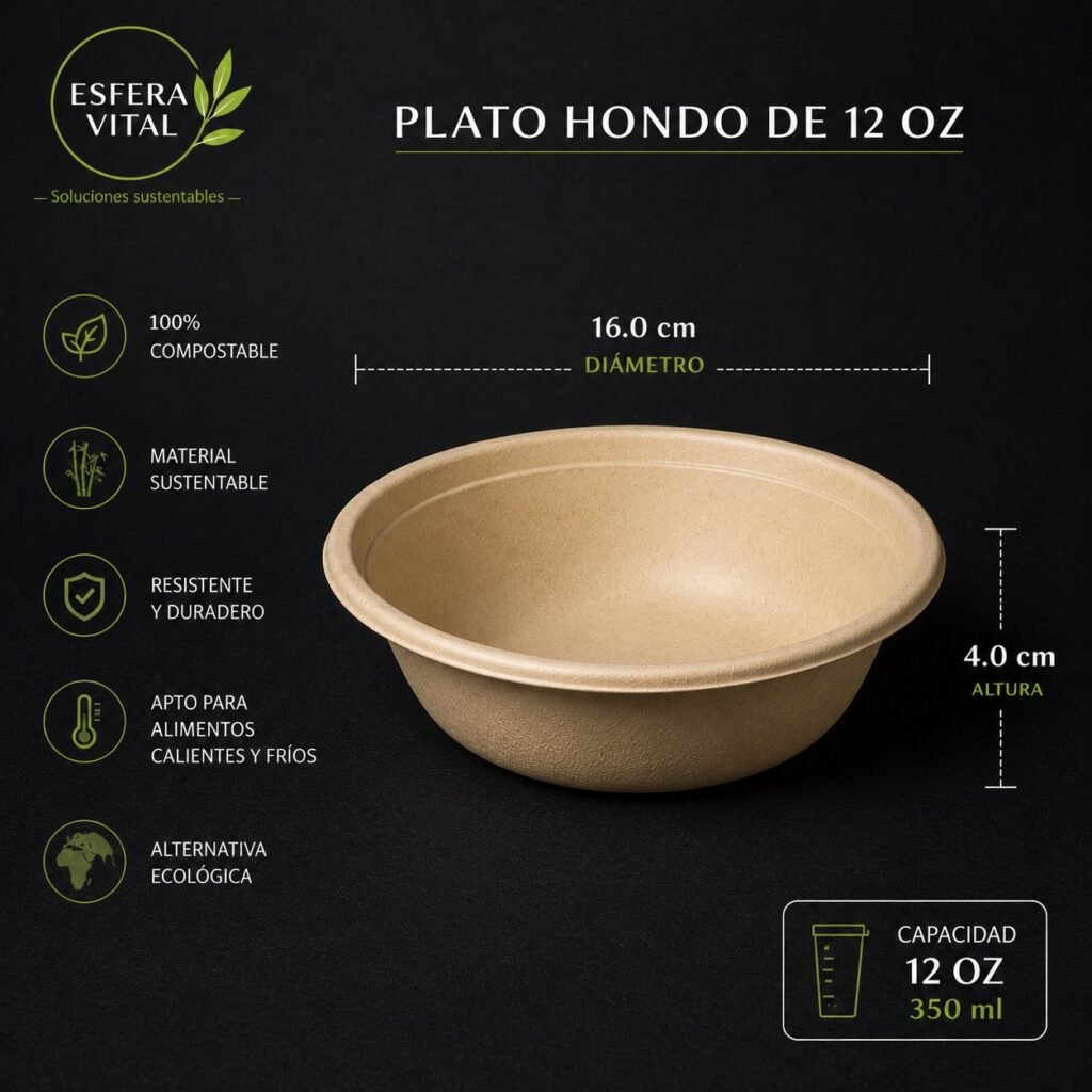 Plato Hondo de 12 onzas (350ml)