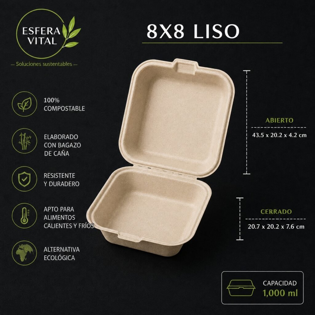 Contenedor 8x8 Liso (1,000ml)