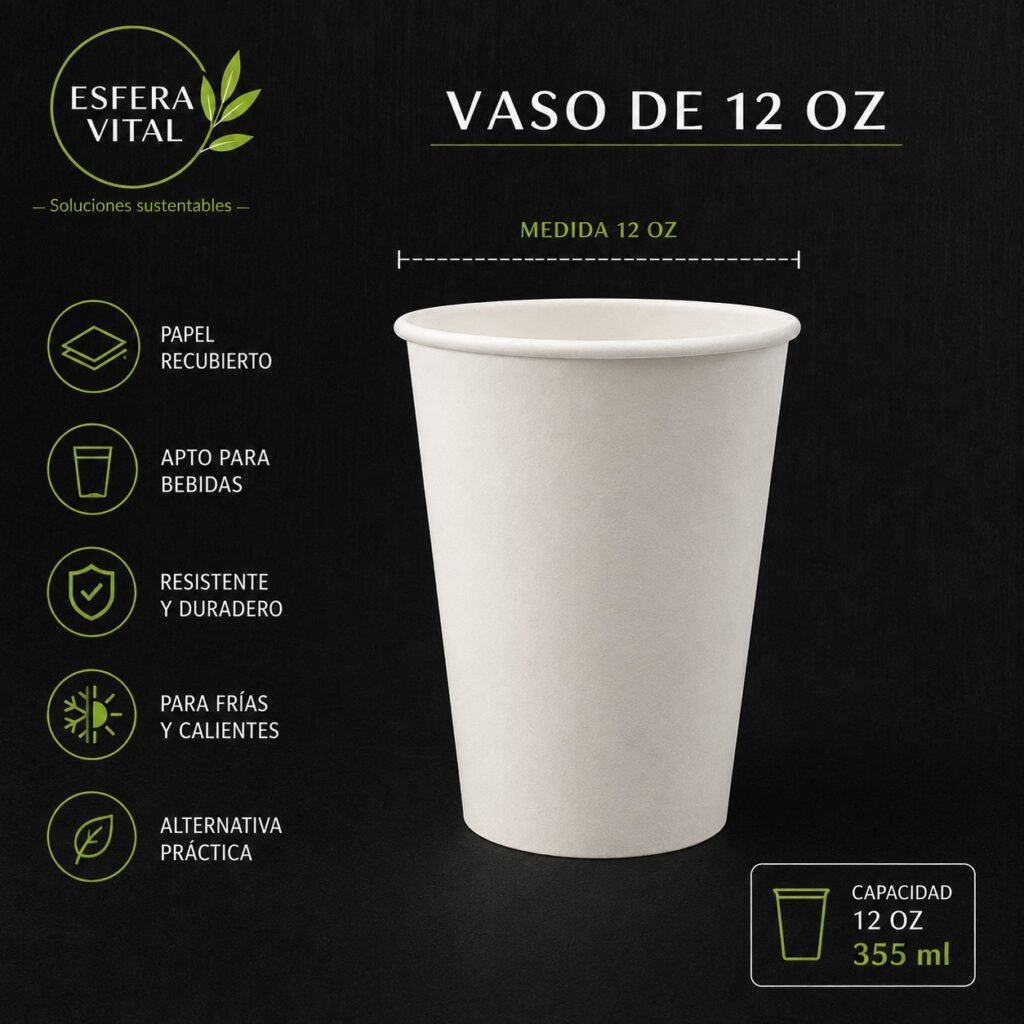 Vaso de Papel Recubierto de 12oz