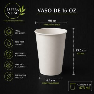 Vaso de Papel Recubierto de 16oz